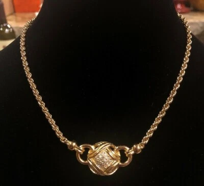 Collar vintage de cristal chapado en oro Christian Dior Foto 1 de 4