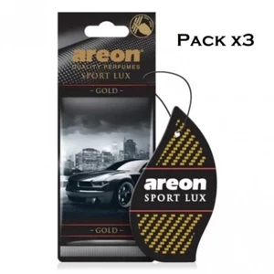 Areon Sport Lux Gold Car Perfume Air Freshener Luxury Quality Pack of 3 - Picture 1 of 4