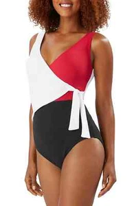Tommy Bahama Colorblock U-Ausschnitt hinten Einteiler D1147 Damen Badeanzug Größe 8 - Bild 1 von 1