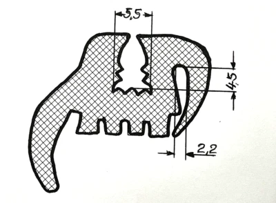 Fendt Traktor Scheibengummi G für Z-Verglasung (z. Bsp. 100+300 er) GT usw KP 6