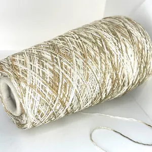 Golden Multicolor GLOSSY ACRYLIC Yarn on Cone LACE WEIGHT for Crafts Knitting - Picture 1 of 6