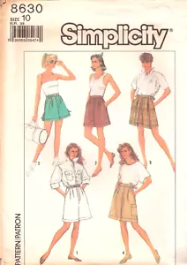 Simplicity 8630 ~ Size 10 ~ Misses' Shorts In Three Lengths- Front Pleated Short - Picture 1 of 4