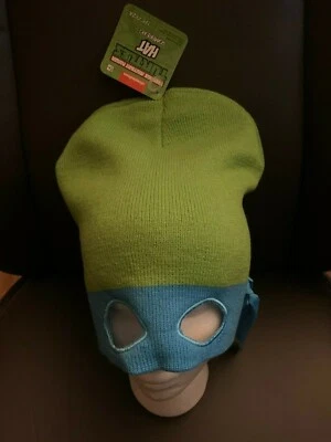 NUEVO CON ETIQUETAS Teenage Mutant Ninja Turtles Leonardo TMNT Máscara Tejido Gorro Sombrero Foto 1 de 2