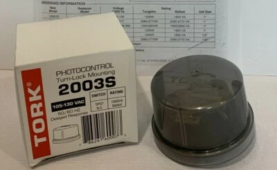 TORK 2003S / 5021S Photocontrol Twist Turn-Lock Mounting 105-130 Vac 1800 VA NEW - Image 1 of 4