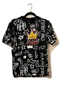PHAT FARM Men Adult Medium Black Graffiti Kings Crown Logo T Shirt - Picture 1 of 5