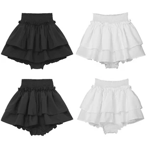 Damen Röcke Sommer Minirock Gym mit Sicherheitsshorts Rüschen Stufenkostüm - Bild 1 von 25