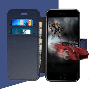 PU Leather Phone Case Wallet iPhone 6/6s/6Plus Card Slots Magnetic Closure - Picture 1 of 22