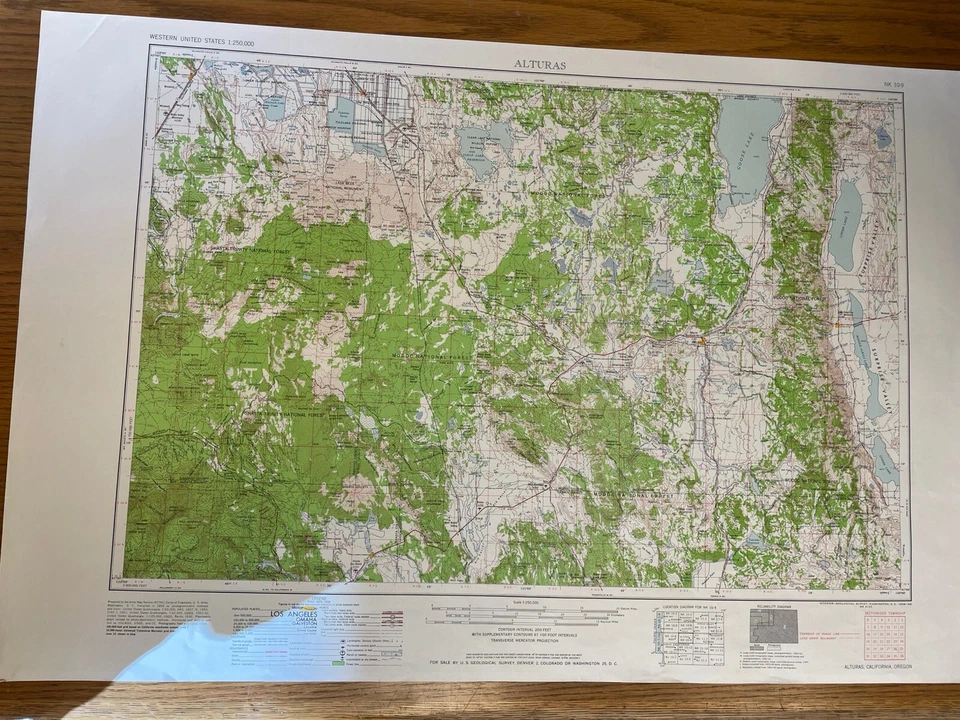 Vintage USGS Ardmore Oklahoma Texas 1957 1967 1968 Topographic Map  1:250000 - Image 1 of 1