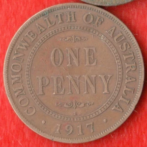 AUSTRALIA ONE PENNY 1917 - Picture 1 of 2