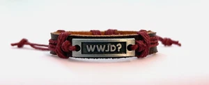 Bracelet WWJD? What Would Jesus Do Surfer Style Gift Accessory Unisex  NEW - Picture 1 of 4