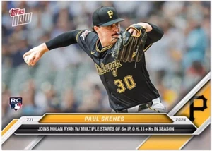 2024 Topps NOW Paul Skenes RC Record #407 Pittsburgh Pirates Nolan Ryan  - Picture 1 of 1