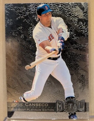 1996 Fleer Metal Universe PLATINUM #12 Jose Canseco RARE ETCHED FOIL PARALLEL - Image 1 of 2