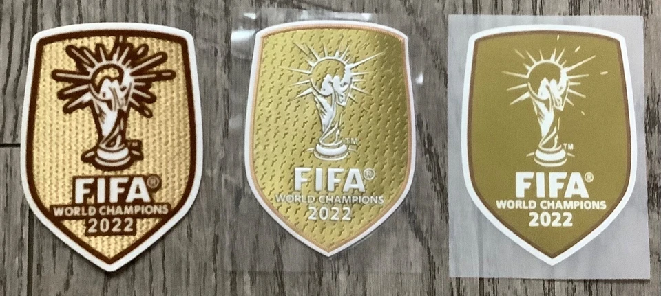 FIFA World Cup Champions 2022 Football Gold Badge Patch Heat Press - Image 1 of 1