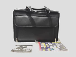 US United States Luggage Black Briefcase Laptop Bag Vinyl 6 Compartments - Picture 1 of 12