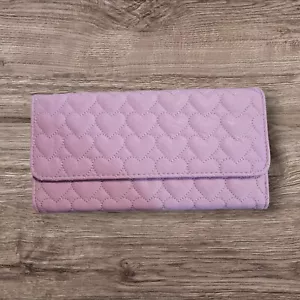 Ampere Creations Stitched Quilted Hearts Design Wallet Pink Color New - Picture 1 of 4