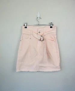 Seed Heritage Size 8 Baby Pink Stretch Denim Belted Skirt BNWT Cotton Pockets - Picture 1 of 8
