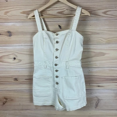 Pantalones cortos de mezclilla Free People Sweetheart para mujer 6 marfil mameluco pantalones cortos de playa Foto 1 de 4