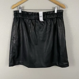 Ann Taylor LOFT Womens Large Black Faux Leather Skirt  - Picture 1 of 6
