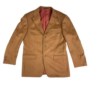 Vittello Mens Blazer Jacket Wool & Cashmere Tan Brown Size 40R Made in Italy VG+ - Picture 1 of 13