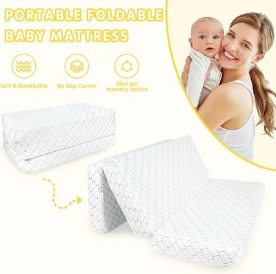 Memory Foam Crib Mattress & Soft Playpen Mattress 38X26X2" with 1xWashable Cover - Image 1 of 4