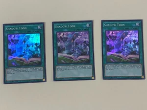 Yugioh - Shadow Toon x 3 - 1st Edition Super Rare NM - Free Holo Card - A - Picture 1 of 7