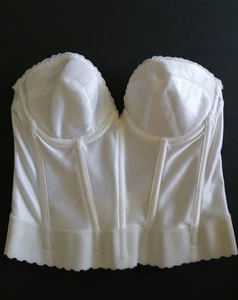 Vintage Carnival Bustier Womens 34B Longline Strapless Bridal ILGWU 80s USA - Picture 1 of 13