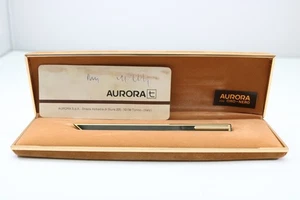 Bolígrafo vintage Aurora Thesi ORO-NERO chapado en oro (estuche y recarga) - Imagen 1 de 9