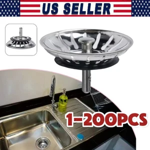 Stainless Steel Home Kitchen Sink Drain Stopper Basket Strainer Waste Plug Lot - Picture 1 of 21