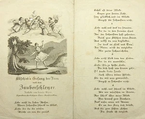 Abschied's Gesang der Feen, Kupferstich Romantik Mode Unbekannt (19.Jhd) - Bild 1 von 5