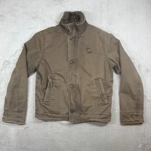 Vintage Abercrombie Fitch Jacket Mens XL Green Adirondack Faux Fur Sherpa Lined - Picture 1 of 9