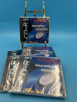 Verbatim Data Life Plus Super AZO Blue CD R 80 Min 700 MB 1X 16X Speed Set Of 5 - Image 1 of 4
