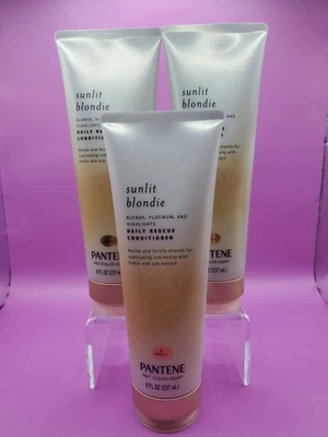 3 Pack Pantene Sunlit Blondie Daily Rescue Conditioner Toner For Blonde Hair 8oz - Image 1 of 2