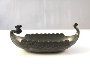Norwegian Vintage Pewter Viking Longship Salt Cellar by TBP TINN - Bild 1 von 8