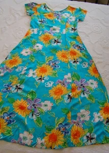 FLORAL FLOWING DRESS by GLOBETROTTER of BALI, SZ S - Picture 1 of 5