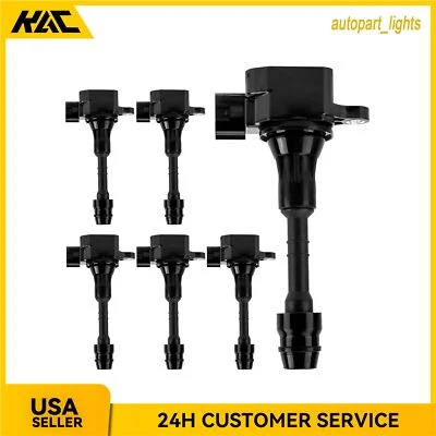 6pcs Ignition Coils For Nissan 350Z 2003-2006 Infiniti FX35 G35 3.5L 2003-2008 - Image 1 of 4