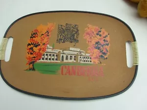 Retro 1960s 'Canberra ACT' Souvenir Melamine Serving Tray Collectables - Picture 1 of 8