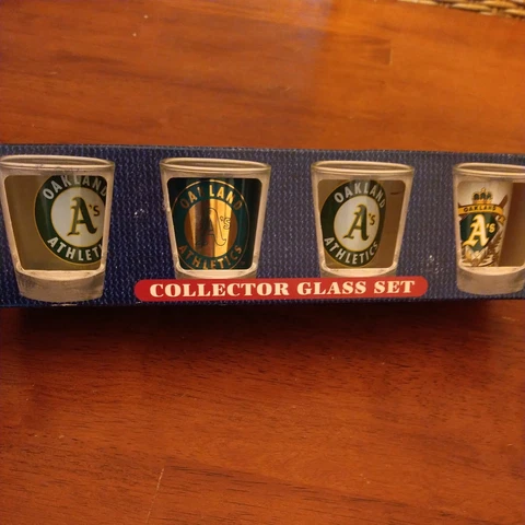 Oakland Athletics A's MLB 2 Oz Shot Glasses Set 4 Pack Cover