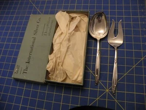 International Silver Holmes & Edwards Woodsong 2 pc Salad Serving Set NEW IN BOX - Picture 1 of 6