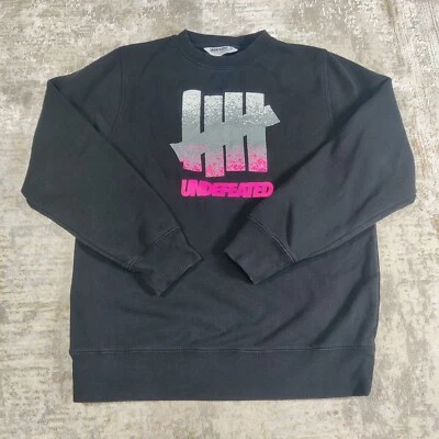 Undefeated Sweatshirt Mens Size Medium Black Crewneck Sweater USA Made Y2K - Image 1 of 4