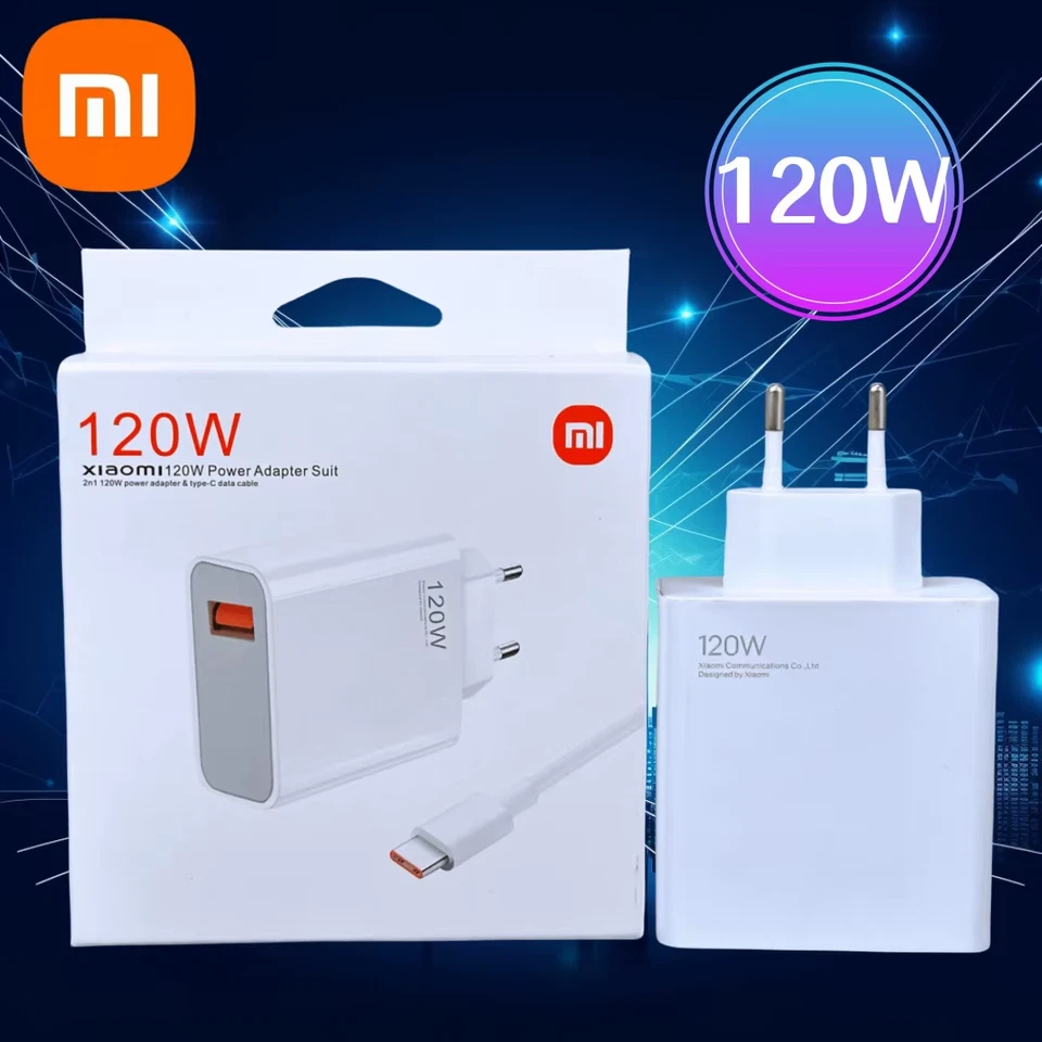 Caricabatterie originale Xiaomi 120W Turbo Fast Charge Adattatore per Redmi Note - Immagine 1 di 4