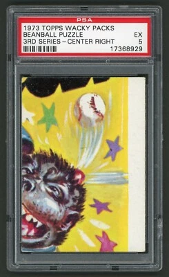 1973 Topps Wacky Packages Beanball Puzzle / Checklist CR 3rd Series PSA 5 - Image 1 of 3
