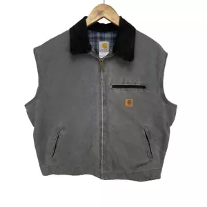 Custom Carhartt Detroit Vest Blanket Lined Mens Large J97 MTL Metal Gray - Picture 1 of 18