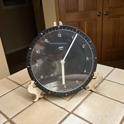 BRAUN VINTAGE 1981  BLACK DOMODISQUE 7.25" WALL CLOCK 4839 DIETRICH LUBS GERMANY - Image 1 of 4