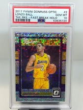 2017-18 Donruss Optic Lonzo Ball Fast Break Holo The Rookies! PSA 10!