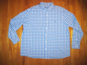 Vineyard Vines OTG On the Go Blue/Blue Check Oxford Dress Casual Shirt 2XL New - Picture 1 of 9