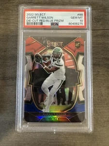 2022 Select Garrett Wilson Die Cut Red White Blue Prizm Rookie RC PSA 10 Jets - Picture 1 of 2