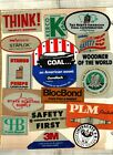 LOT OF 15 OLD MID 70&#39;S TO EARLY 80&#39;S VINTAGE COAL MINING STICKERS # 17