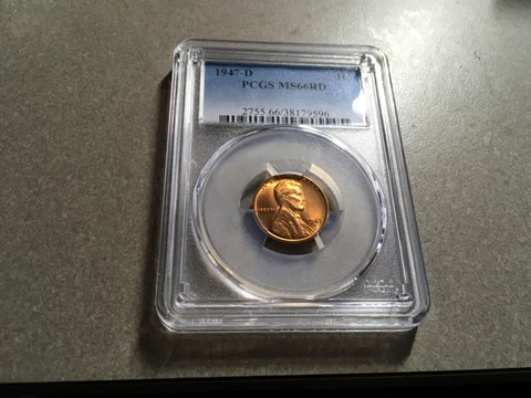 1947 D Lincoln Wheat Cent Penny PCGS MS66RD! BU UNC Choice Gem FREE SHIPPING! Cover