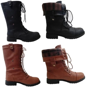 Stivaletti donna nuovi pieghevoli plaid fodera interna nero marrone taglie 5,5 - 7  - Foto 1 di 4