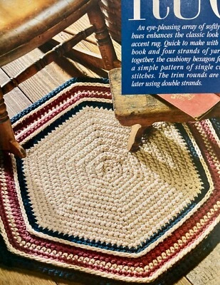 Hexagon rug crochet pattern, teddy bear stuffie, afghans, doily, thread angels + - Image 1 of 4